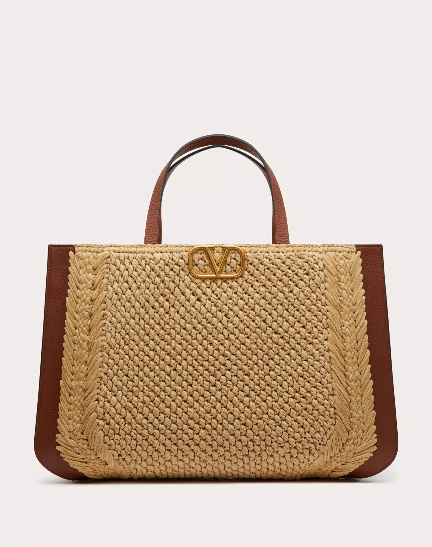 VLOGO SIGNATURE RAFFIA HANDBAG